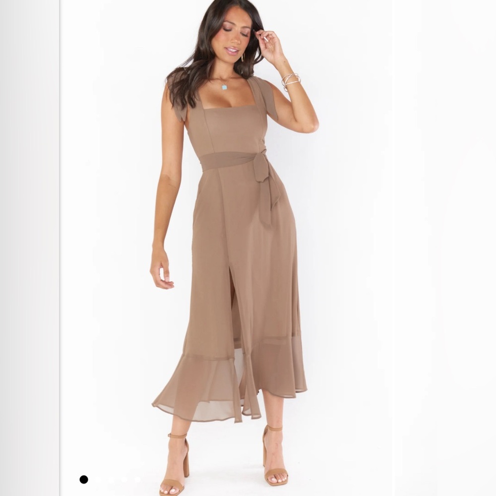 Show Me Your Mumu Claire midi dress- Color: Dune Chiffon